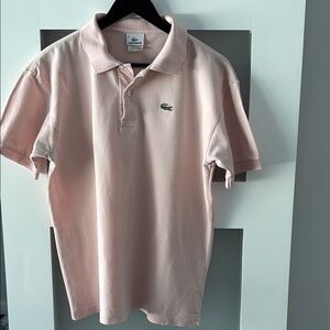 Lacoste Pink and Green Short Sleeve Polo Tee
